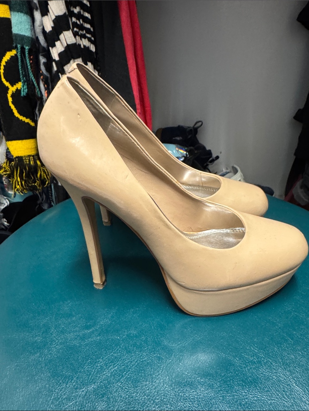 Bakers Beige Nude Platform Stiletto Pumps